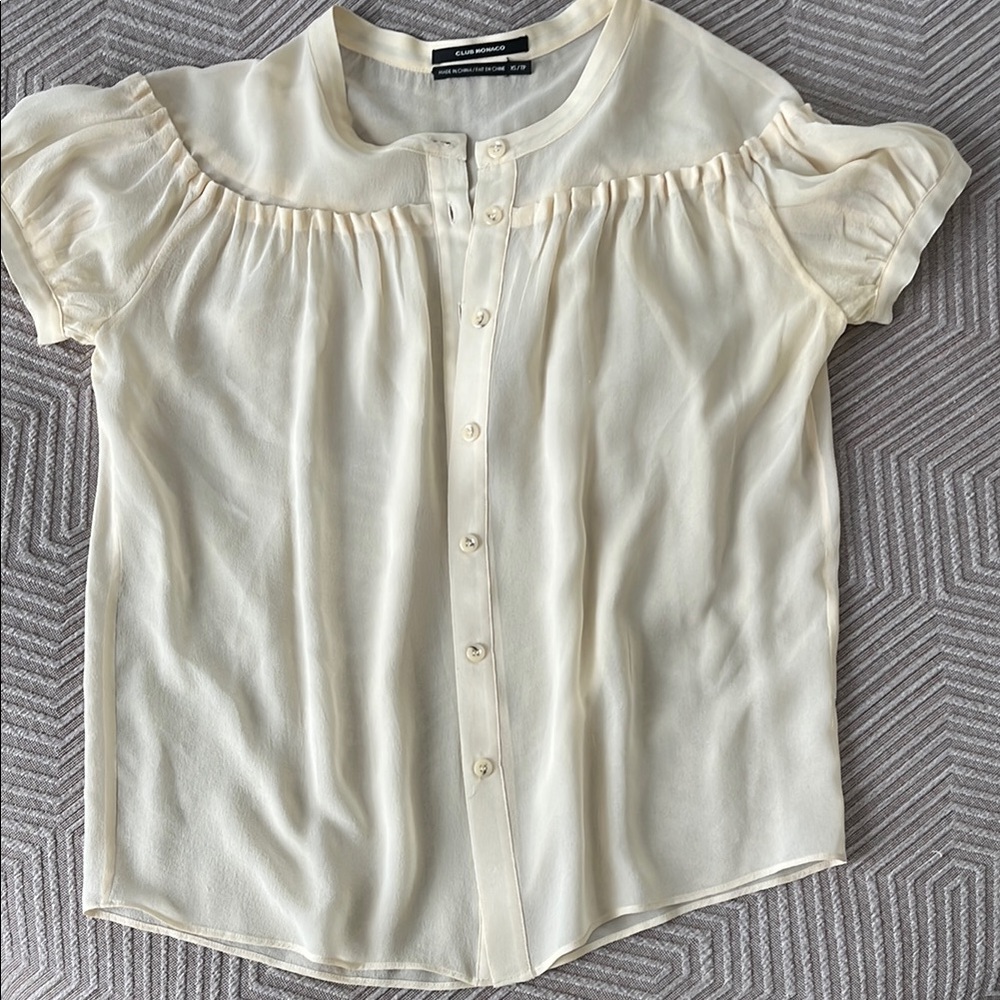 Club Monaco Silk Button-Up Blouse